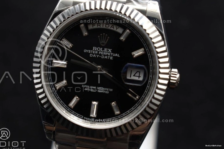 Weight Gain SS Black A Bracelet 718 Bright Dial GSF Crystal President 40 on DayDate 0810